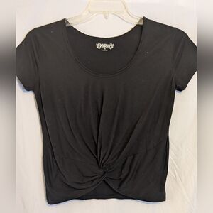 Mudd Black Knotted Crop Shirt Sz. S